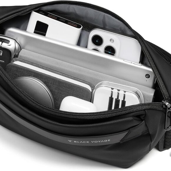 Men's Waterproof Half-Sling Bag - Fashionable Anti-Theft Daypack for Outdoor Fun - Picture 3 of 4